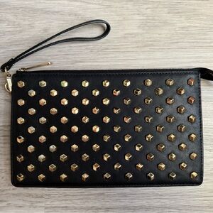 Michael Kors Gold/Black Studded Large Wristlet